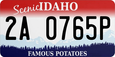 ID license plate 2A0765P