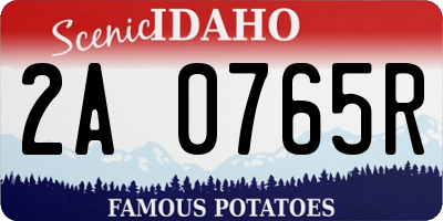 ID license plate 2A0765R