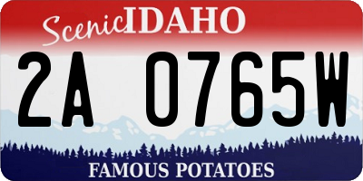 ID license plate 2A0765W