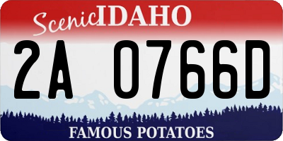 ID license plate 2A0766D