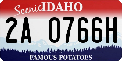 ID license plate 2A0766H