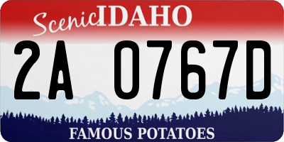ID license plate 2A0767D
