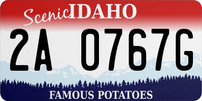 ID license plate 2A0767G