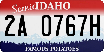 ID license plate 2A0767H