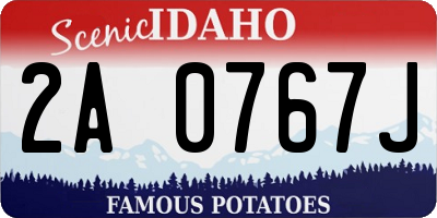 ID license plate 2A0767J