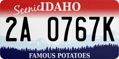 ID license plate 2A0767K