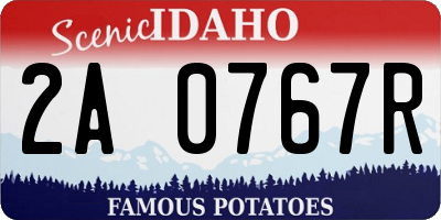 ID license plate 2A0767R