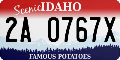 ID license plate 2A0767X