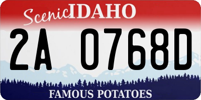 ID license plate 2A0768D