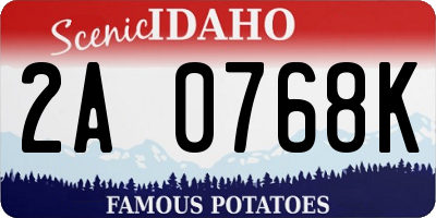 ID license plate 2A0768K
