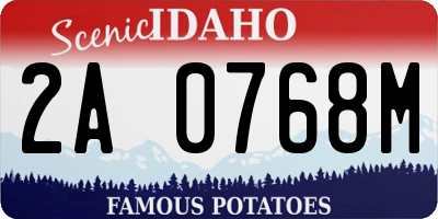 ID license plate 2A0768M