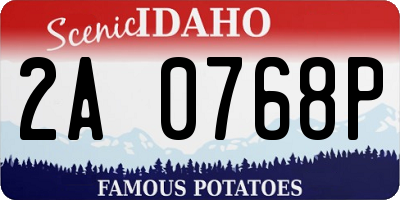 ID license plate 2A0768P