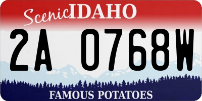 ID license plate 2A0768W