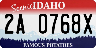 ID license plate 2A0768X