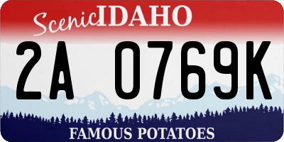 ID license plate 2A0769K