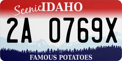 ID license plate 2A0769X