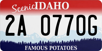 ID license plate 2A0770G