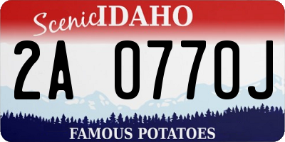 ID license plate 2A0770J