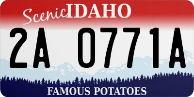 ID license plate 2A0771A