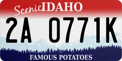 ID license plate 2A0771K