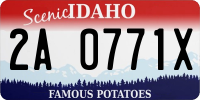ID license plate 2A0771X