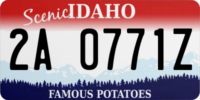 ID license plate 2A0771Z