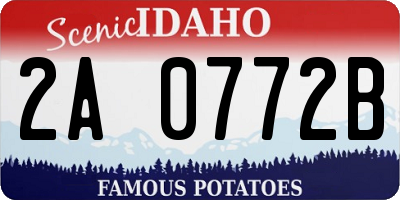 ID license plate 2A0772B