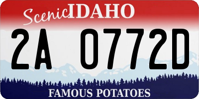 ID license plate 2A0772D