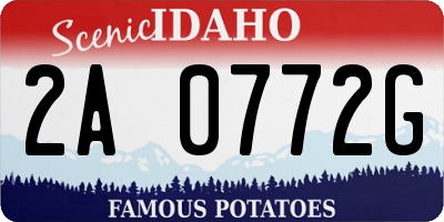 ID license plate 2A0772G