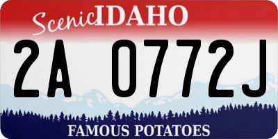 ID license plate 2A0772J