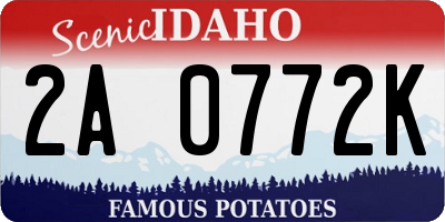 ID license plate 2A0772K