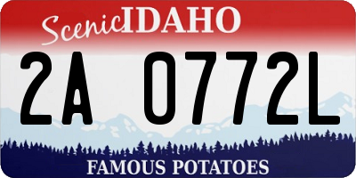 ID license plate 2A0772L