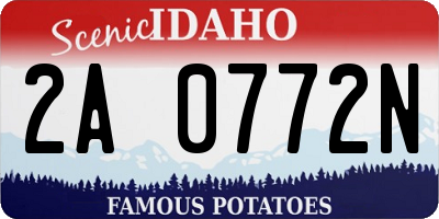 ID license plate 2A0772N
