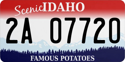ID license plate 2A0772O