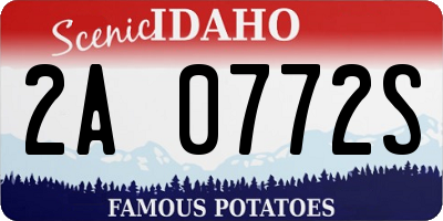 ID license plate 2A0772S