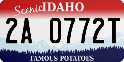 ID license plate 2A0772T