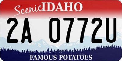 ID license plate 2A0772U