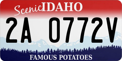 ID license plate 2A0772V