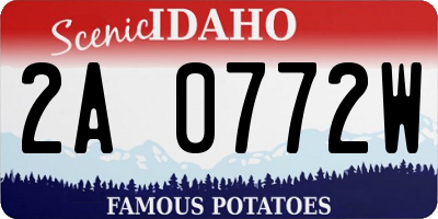 ID license plate 2A0772W