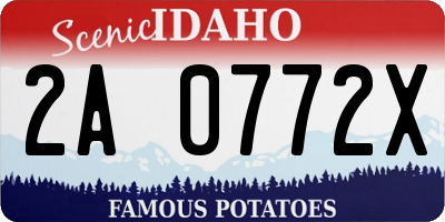 ID license plate 2A0772X