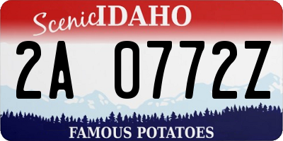 ID license plate 2A0772Z