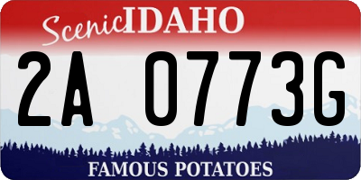 ID license plate 2A0773G