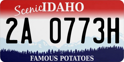 ID license plate 2A0773H