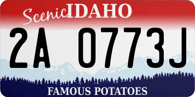ID license plate 2A0773J
