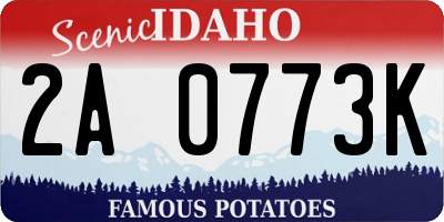 ID license plate 2A0773K
