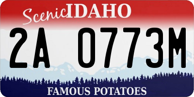 ID license plate 2A0773M