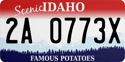 ID license plate 2A0773X