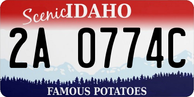 ID license plate 2A0774C