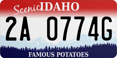 ID license plate 2A0774G