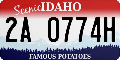 ID license plate 2A0774H